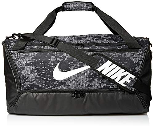 Nike Unisex – Erwachsene BRSLA Duff 9.0 AOP Sporttasche, Black/Black/White, 1size