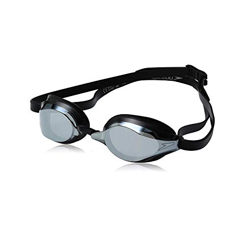 Speedo Speed Socket 2.0 Mirrored Swim Goggles, Black/Silver, One Size