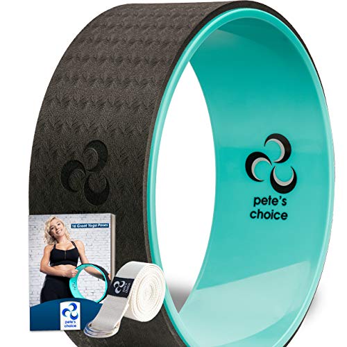 Yoga Rad mit eBook inklusive & Yogagurt - Bequem & langlebiges Yoga-Zubehör I Yoga Wheel für mehr Flexibilität I Idealer Rückendehner
