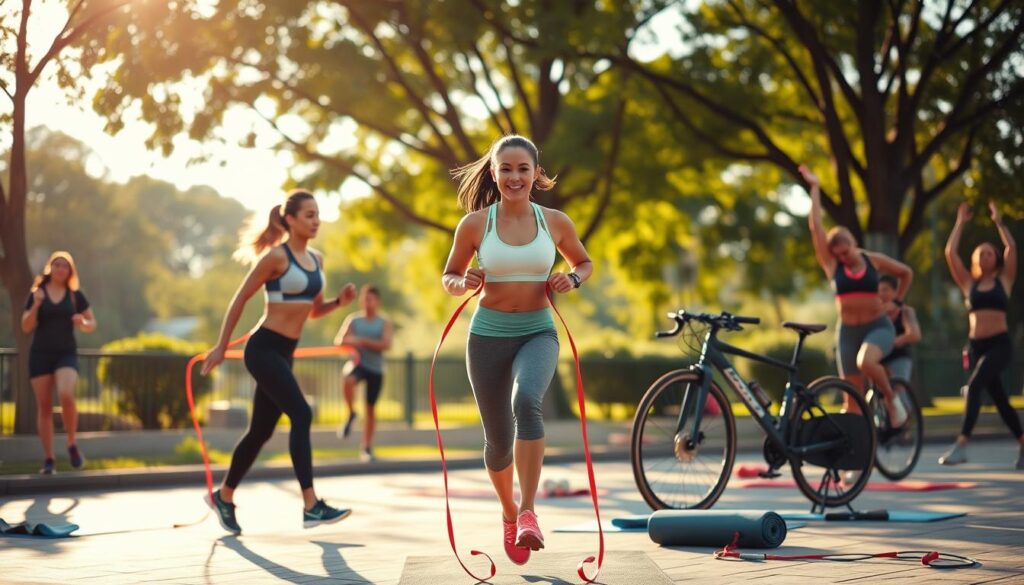 Cardio Fitness und Flexibilitätstraining für Frauen