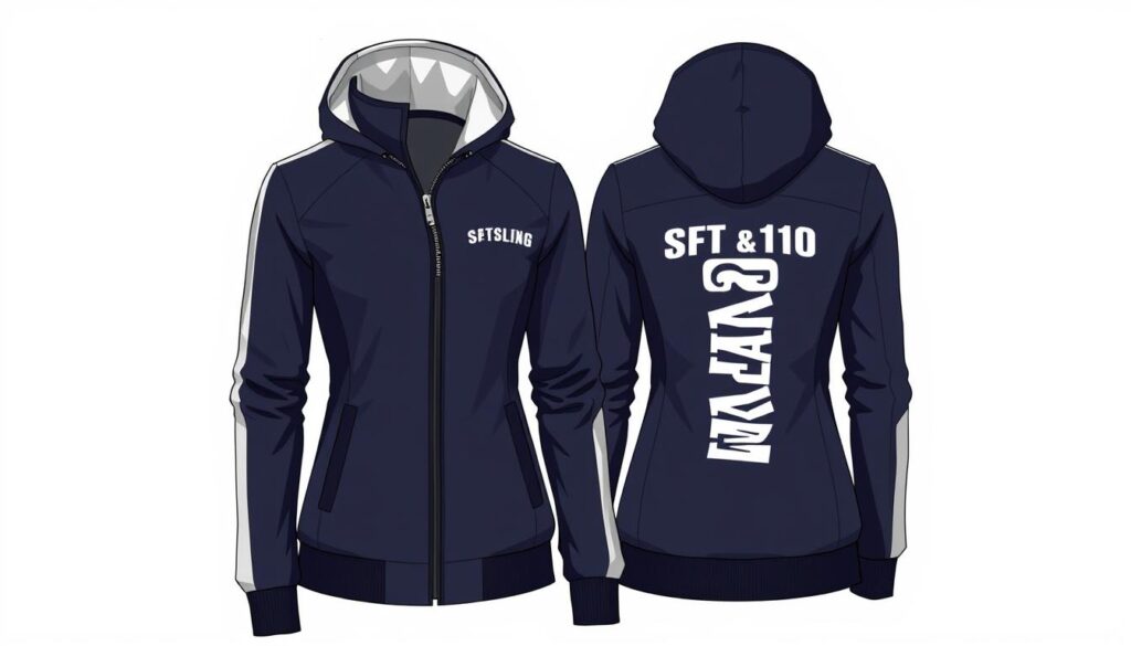 Eine maßgeschneiderte Sportjacke für Damen mit individuellem Design