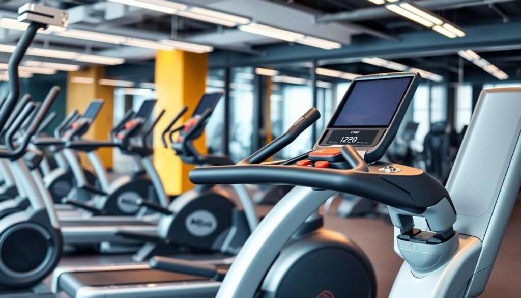 Ein Bild von verschiedenen Cardio-Geräten im Fitnessstudio