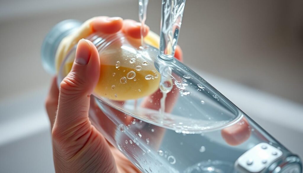 Wasserflasche hygienisch reinigen im Gym